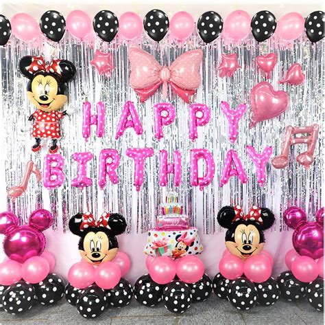 Minnie Theme Birthday Party Decorations Supplies Mouse Balloons Set ...