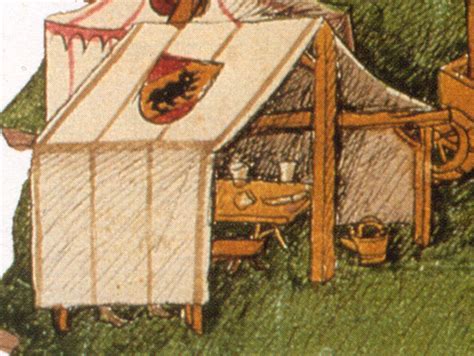 Rectangular Tents in Swiss Illuminations: 1478-1513 | Tent, Medieval furniture, Diy tent