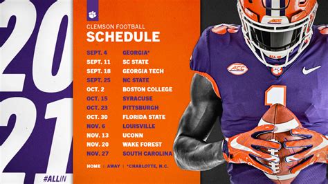 2022 2021 Clemson Football Schedule