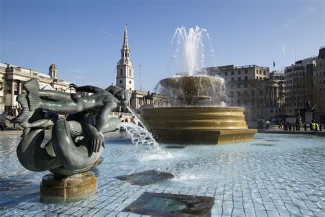 Trafalgar Square Fountains London Photograph by David French - Fine Art America