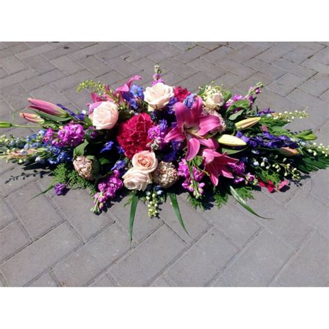 Pink and Blue Casket Spray | Order Funeral Flowers Online