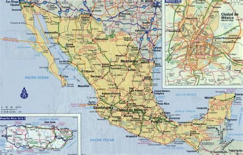 Large detailed roads and highways map of Mexico with cities | Mexico | North America | Mapsland ...