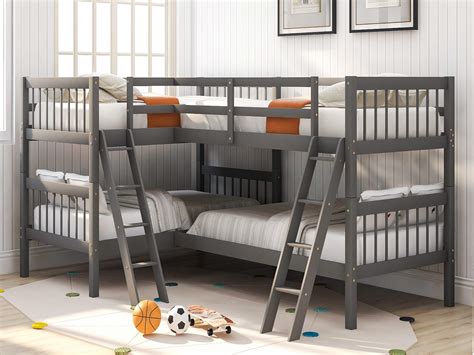 Buy Harper & Bright Designs L-Shaped Twin Size Bunk Bed and Loft Bed ...