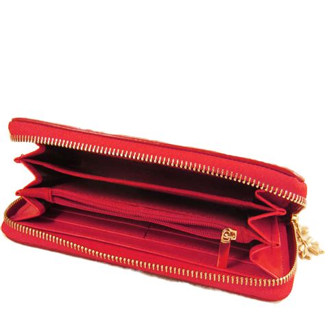 Ladies Genuine Leather Red Wallet