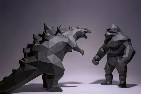 Godzilla and Kong Paper Craft Digital Template Origami PDF | Etsy