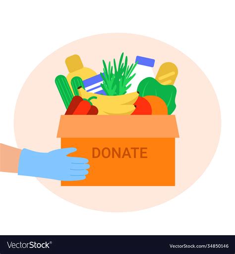 Food donation to people box for needy Royalty Free Vector