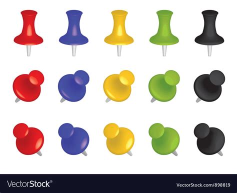 Color push pins Royalty Free Vector Image - VectorStock