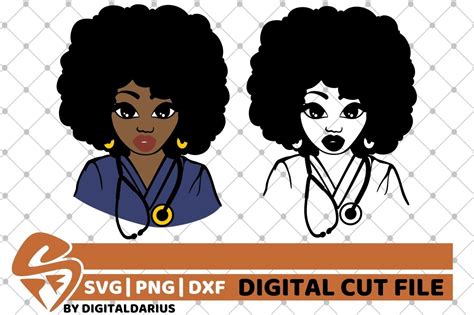 2x Black Nurse Bundle svg, Nurse Life svg, Natural Hair svg (551514) | Cut Files | Design Bundles