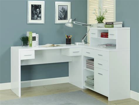 White Modern L-Shaped Desk with Great Storage – ComputerDesk.com