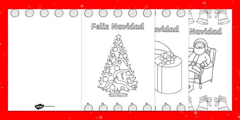 Tarjetas de Feliz Navidad para colorear (teacher made)