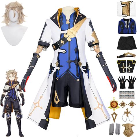 Buy Genshin Impact Albedo Cosplay Costume Outfit Game Characters Hutao Klee Role Play Uniform ...