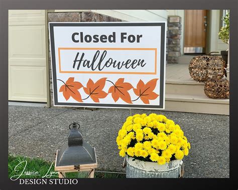 Halloween Yard Sign Image, INSTANT DOWNLOAD, Closed for Halloween, Fall Yard Sign, Yard ...