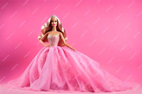 Premium AI Image | barbie doll and pink car with pastel pink background