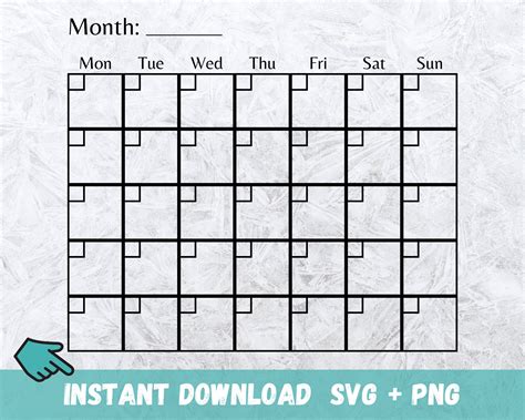 Free Svg Calendar Template