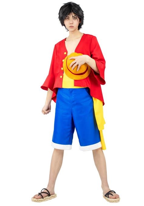 Buy DAZCOS Adult US Size Anime Monkey D Luffy Red Outfit Cosplay Costume Online at ...