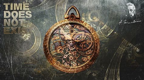 HD wallpaper: artwork fantasy art time clocks clockwork pocketwatches albert einstein ...