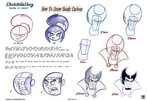 How to draw Cartoon head by celaoxxx on DeviantArt