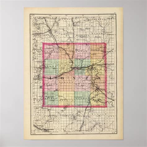 Map of Ionia County, Michigan Poster | Zazzle.com