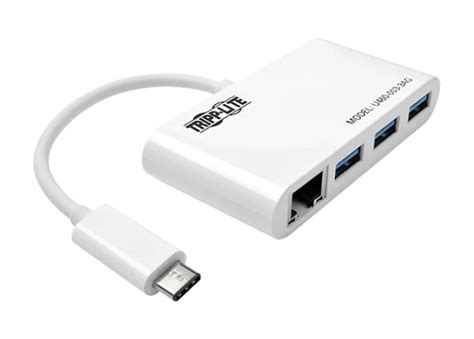 Tripp Lite USB C Hub w/ x3 USB-A & Gigabit Ethernet Port USB Type C USB-C - U460-003-3AG - USB ...