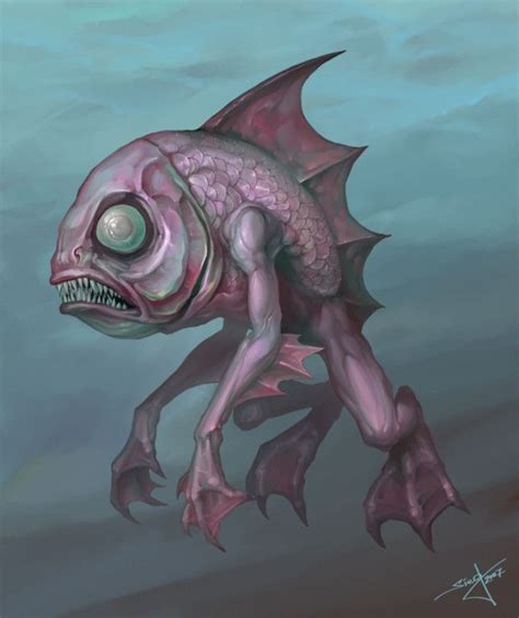 fish with legs creature character design scary art illustration | Creature artwork, Sea ...