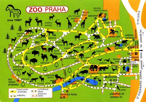 Map of Zoo Praha - cca 1987