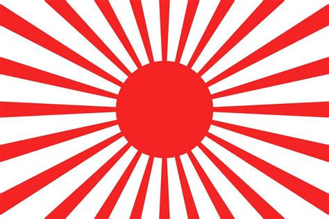 Japan Vintage Red Rising Sun Symbol Flag. Sunrise, Sunshine, Sunray, Sunburst, Sunshine ...