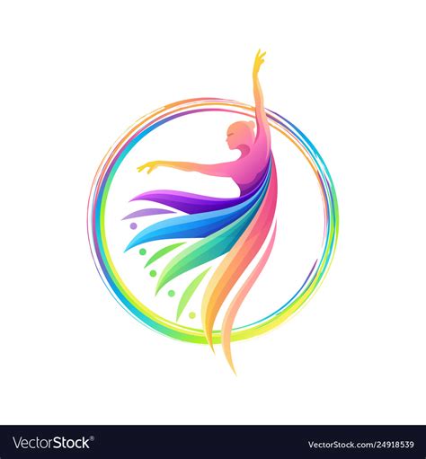 Colorful dance abstract logo template Royalty Free Vector