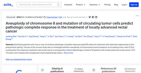 Aneuploidy of chromosome 8 and mutation of circulating tumor cells ...