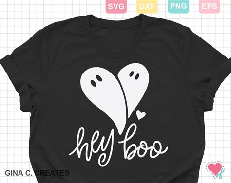 Hey Boo Ghost Heart SVG Cut File