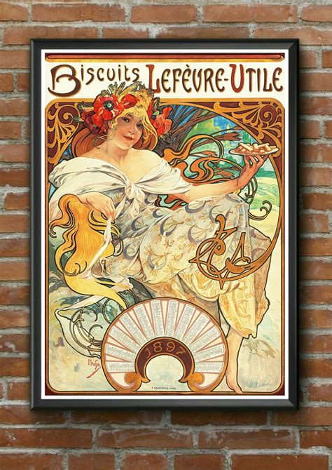 Alphonse Mucha Art Nouveau Poster Prints - Biscuits Levefre Art Nouveau Prints – Poster | Canvas ...