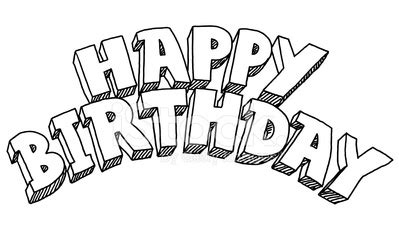 Happy Birthday Lettering Drawing Stock Vector | Royalty-Free | FreeImages