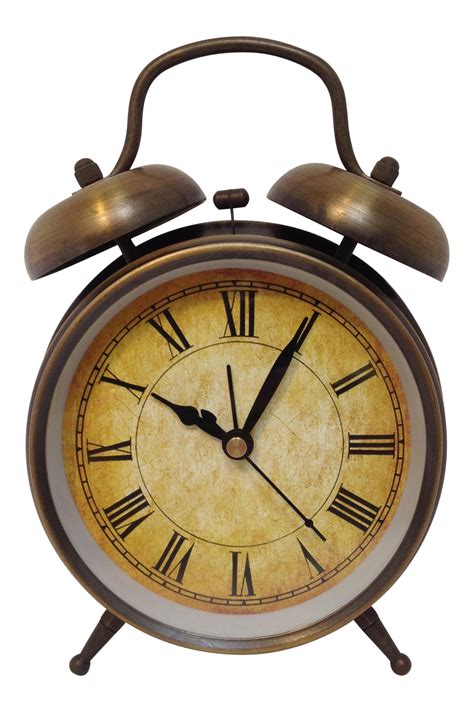 Antique Style Brushed Brass Alarm Clock | Chairish