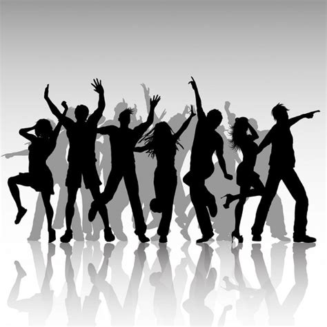 Free Vector | Silhouettes of party people dancing