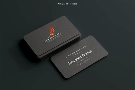 Premium PSD | Rounded Corner Business Card Mockup Scene