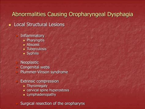 Causes Of Dysphagia