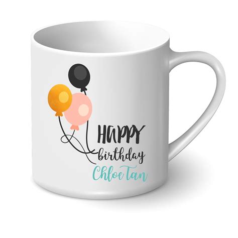 Personalised Mug – Happy Birthday (Balloons) – Gifts With Love