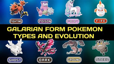 Galarian Form pokemon | Pokémon new form | All Galar Pokémon Evolution ...