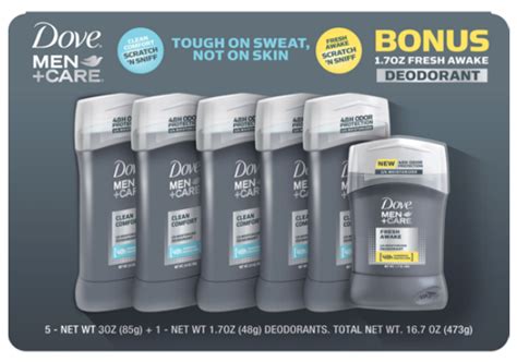 Costco.com: Dove Men+Care Clean Comfort Deodorant(5 Pack) + Fresh Awake ...