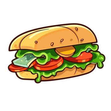 Sub Sandwich Clipart Vector, Lettuce And Tomatoes Cartoon, Sub Sandwich, Clipart PNG and Vector ...