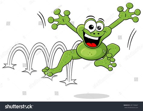 Illustration Jumping Cartoon Frog Isolated On Stock Illustration 281740667 | Shutterstock