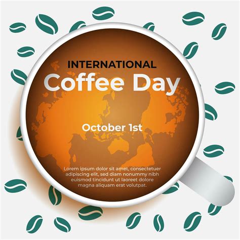 international coffee day. coffee cup with foam forming a world map. 27938996 Vector Art at Vecteezy