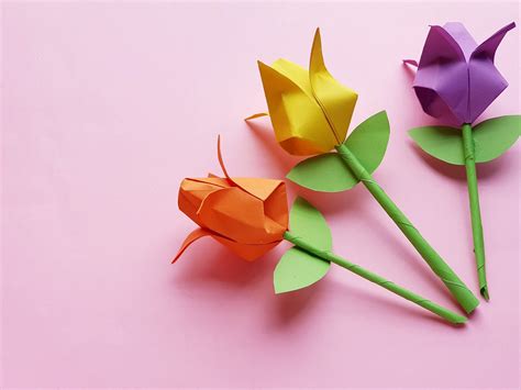 Origami Paper Tulip Craft - Milestone Mom, LLC