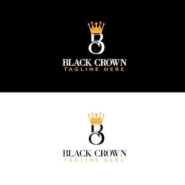 Premium Vector | Black crown logo design