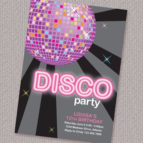 Free Download Disco Party Invitation