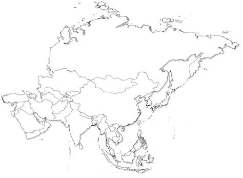 Printable Blank Asia Map