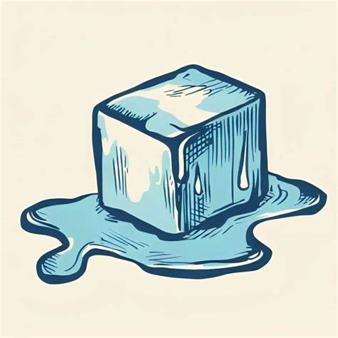 Vintage style drawing of a ice cube | Freelancer