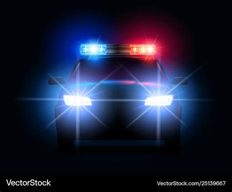 Police car lights security sheriff cars Royalty Free Vector