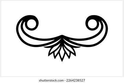 Damask Border Isolated Hand Drawn Art Stock Vector (Royalty Free ...