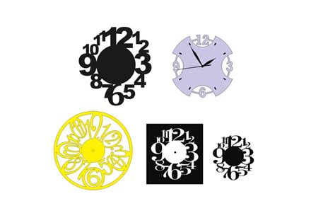 Various wall clocks for cnc machine cutting – DXF CDR Files – DXF ...