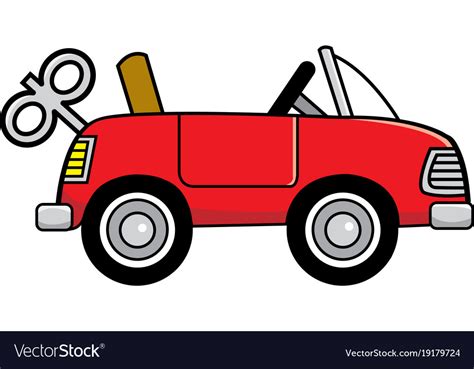 Cartoon toy wind up car Royalty Free Vector Image